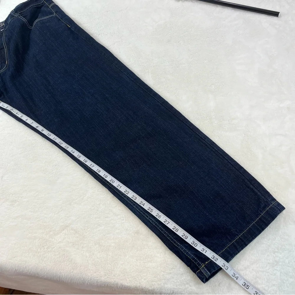 VTG EVOLUTION in Design Jeans Men 40X33 Blue Gold Pocket Embroidery Wide Leg Y2K